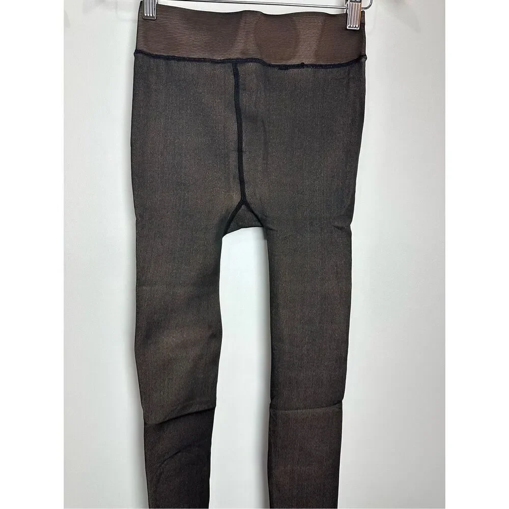 Black Sheer Fleece lined tights
